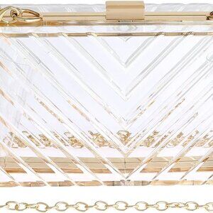 Clear Purses For Women Acrylic Clear Clutch Bag Stadium Approved